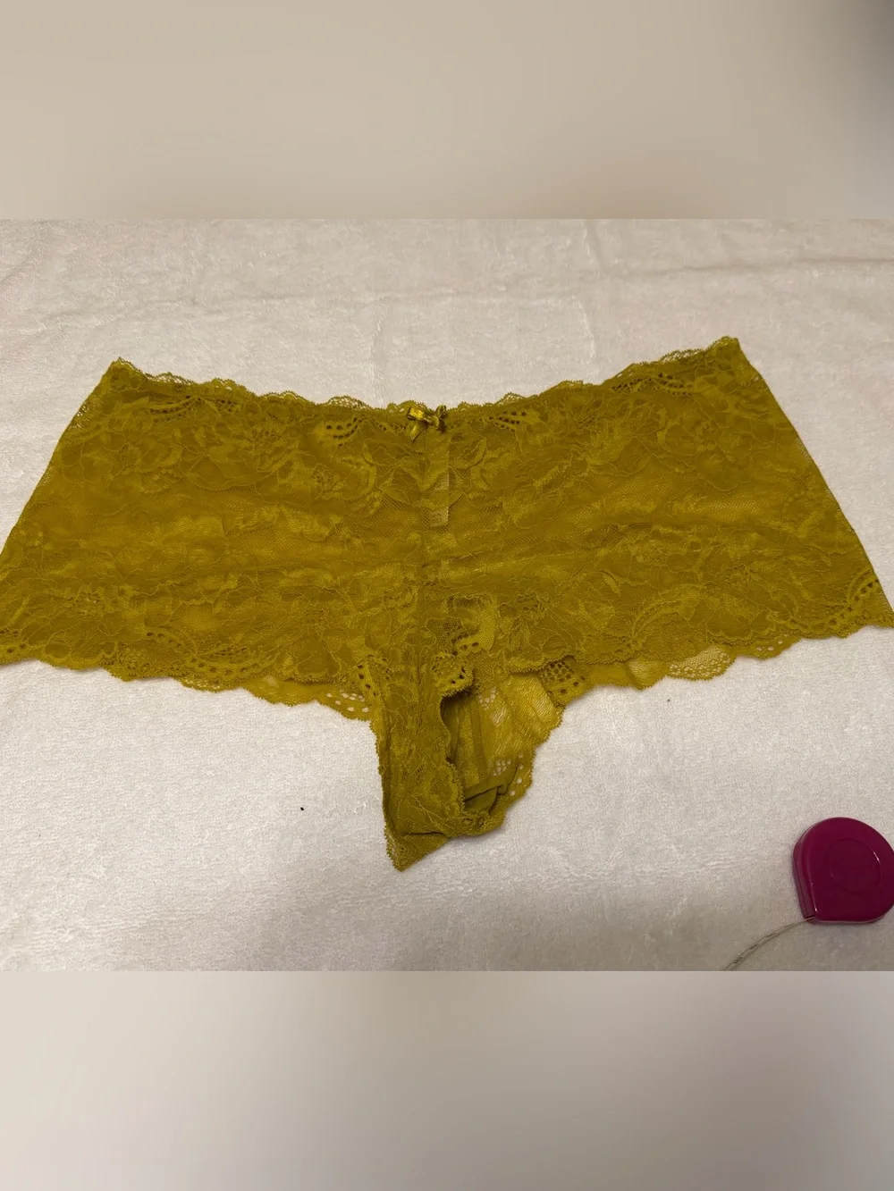 Cacique Women's Lace Cheeky Short Panty - Gold